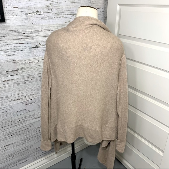 L'officiel Beige Open Knit Cardigan Sweater Lambswool Cashmere Angora Wrap Sz S - Picture 11 of 14